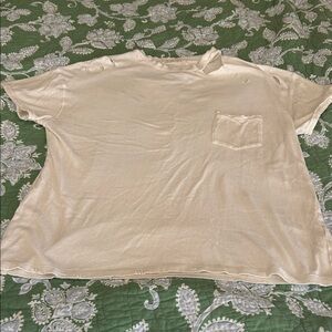 We The Free White Distressed Oversized Free People Top NWOT